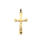 Gouden hanger van een kruis met corpus, Ophalen of Verzenden, Gebruikt, Goud, Overige merken