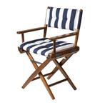 ARC Regisseursstoel Teak Geolied Navy/Wit Deluxe, Nieuw, Ophalen of Verzenden