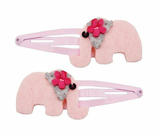 Haarspeld Klikklak 4 cm - Olifant Vilt - Roze - Set van 2, Sieraden, Tassen en Uiterlijk, Uiterlijk | Haarverzorging
