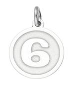 Zilveren cijfer 6 rond mat-glans kettinghanger, Sieraden, Tassen en Uiterlijk, Kettinghangers, Verzenden, Nieuw