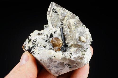 TOP gouden TOPAAS kristallen op kwarts kristallen met, Verzamelen, Mineralen en Fossielen