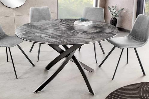 Ronde eettafel ALPINE 120cm taupe keramiek marmer design, Huis en Inrichting, Tafels | Eettafels, Ophalen of Verzenden