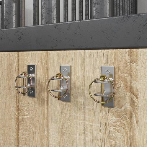 vidaXL Emmerhaken 3 st wandmontage staal zilverkleurig en, Dieren en Toebehoren, Paarden en Pony's | Overige Paardenspullen, Nieuw