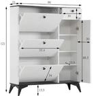 Brede Schoenenkast met 3 Kleppen en Opberglade, Huis en Inrichting, Kasten | Schoenenkasten, Verzenden, Nieuw