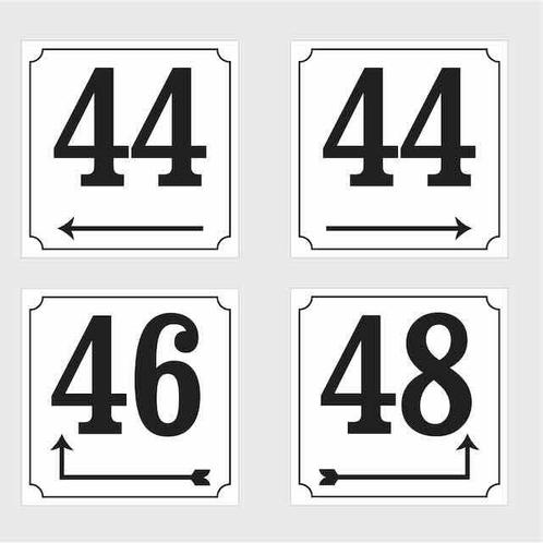 House number with arrow 10x10cm, Verzamelen, Merken en Reclamevoorwerpen, Verzenden