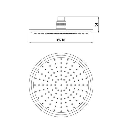 Regendouchekop Schutte Madura 21cm Chroom, Doe-het-zelf en Verbouw, Sanitair, Ophalen of Verzenden