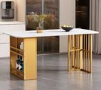 Rechthoekige Eettafel – Wit Goud Design met Opbergruimte, Verzenden, Nieuw