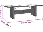 vidaXL - Tuintafel - met glazen blad - poly rattan - staal -, Verzenden, Zo goed als nieuw