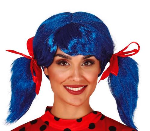 Pruik Strikjes Blauw, Hobby en Vrije tijd, Feestartikelen, Nieuw, Verzenden