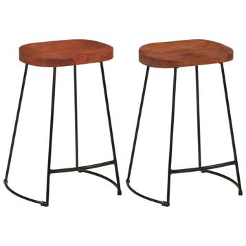 2x Gavin Barkruk Mangohout 63cm - Stoere Retourdeal! 40%... beschikbaar voor biedingen