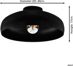 EGLO Mogano Plafondlamp - E27 - Ø 40 cm - Zwart -  –, Huis en Inrichting, Verzenden, Nieuw