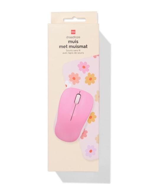 HEMA Draadloze muis en muismat bloemen roze sale, Diversen, Agenda's, Nieuw, Verzenden