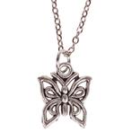 Kinderketting Zilverkleurig 45cm - Hangertje Vlinder zilverk, Sieraden, Tassen en Uiterlijk, Kindersieraden, Ophalen of Verzenden