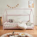 Kinderbed Hesel huisbed met uitvalbeveiliging 140x200 cm roz, Kinderen en Baby's, Kinderkamer | Bedden, Verzenden, Nieuw