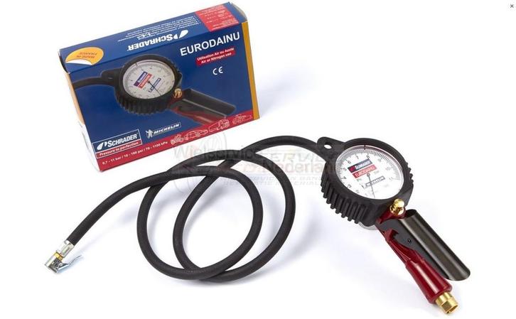 Pompklok Schrader Eurodainu 0,7-12bar Bandvulmeter, Auto diversen, Autogereedschap, Nieuw, Verzenden
