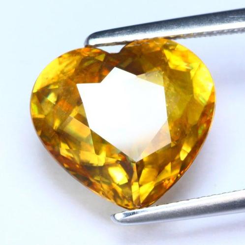 Geel Titaniet - 9.73 ct - International Gemological, Sieraden, Tassen en Uiterlijk, Edelstenen
