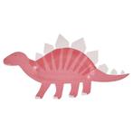 Roze Dino Borden 30cm 8st, Verzenden, Nieuw
