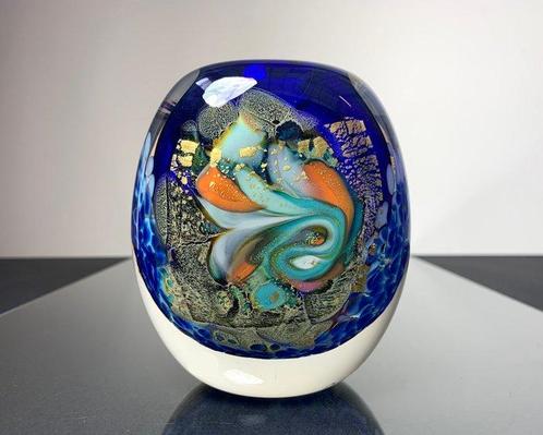 Maxence Parot - Vaas - Uniek opaline en gouden vaas - Glas, Antiek en Kunst, Antiek | Glas en Kristal