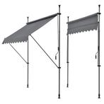 Klem zonwering luifel uitschuifbaar grijs medium 250x120 cm, Tuin en Terras, Zonneschermen, Verzenden, Nieuw