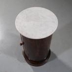 Cilindrisch nachtkastje ca1850 mahonie met marmer No841220, Antiek en Kunst, Ophalen of Verzenden