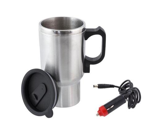 Elektrische RVS mok - Met 12V heater - 400ml - Sigarettenplu, Auto diversen, Tuning en Styling, Ophalen of Verzenden