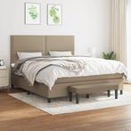 vidaXL Boxspring met matras stof taupe 160x200 cm, Verzenden, 200 cm, Stof, 160 cm