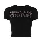 Versace Jeans Couture • zwart cropped t-shirt • XS, Verzenden, Zwart, Nieuw, Versace