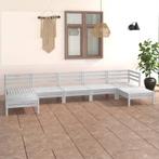 vidaXL 7-delige Loungeset massief grenenhout wit, Tuin en Terras, Verzenden, Nieuw, Loungeset
