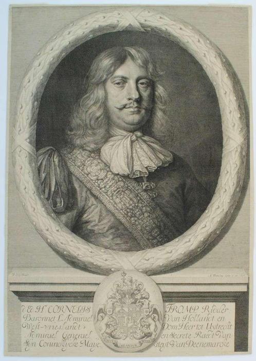 Portrait of Cornelis Maartenszoon Tromp, Antiek en Kunst, Kunst | Etsen en Gravures
