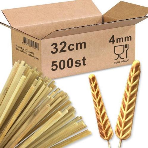 Lollywafel stokjes 32cm 4x4mm bamboe Foodgrade 500 st, Zakelijke goederen, Horeca | Food, Overige typen, Ophalen of Verzenden