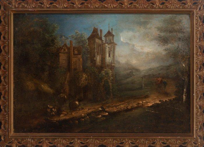 Catalan school (XIX) - Arquitectural landscape, Antiek en Kunst, Kunst | Schilderijen | Klassiek