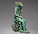 Oud-Egyptisch Faience Amulet van de godin Sekhmet. Late