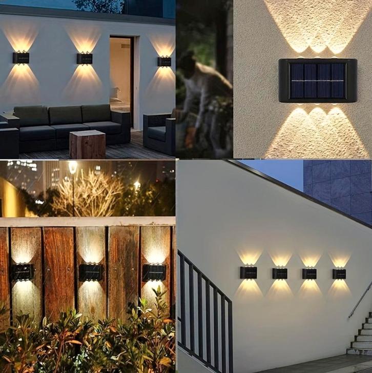 Buitenlamp op Zonne-energie - Weerbestendig - Warm LED licht, Huis en Inrichting, Lampen | Wandlampen, Nieuw, Verzenden