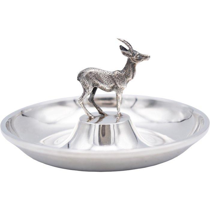 Dienblad - hert - .925 zilver, Antiek en Kunst, Antiek | Goud en Zilver