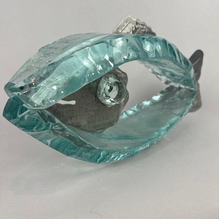 Andrzej Rafalski - Kandelaar (3) - Glas - Glasvis - met de, Antiek en Kunst, Antiek | Glas en Kristal