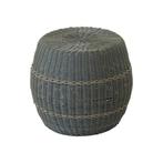 Laos poef wicker ø46x40cm - groen, Huis en Inrichting, Stoelen, Nieuw, Ophalen of Verzenden