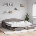 vidaXL Slaapbank met onderschuifbed en lades 80x200 cm stof, Huis en Inrichting, Eenpersoons, Verzenden, Nieuw, 80 cm