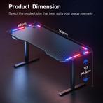 Gaming bureau - Gaming desk - Gaming tafel - 160x60 cm - Zwa, Verzenden, Zo goed als nieuw