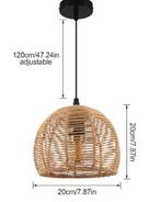Vintage Rotan Hanglamp – Retro Kroonluchter met E27 Fitting, Huis en Inrichting, Lampen | Hanglampen, Verzenden, Nieuw