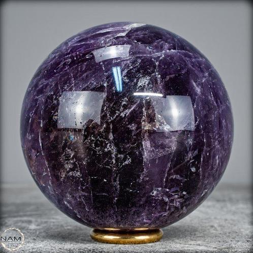 Natuurlijke zeldzame Chevron Amethist Sfeer, Bolivia- 727.63, Verzamelen, Mineralen en Fossielen