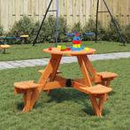 vidaXL Picknicktafel voor 4 kinderen met parasolgat rond, Tuin en Terras, Tuintafels, Verzenden, Nieuw, Hout