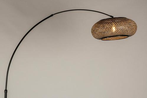 Rietveld Vloerlampen - Zwart, Naturel - Metaal, Rotan, Huis en Inrichting, Lampen | Vloerlampen, Verzenden