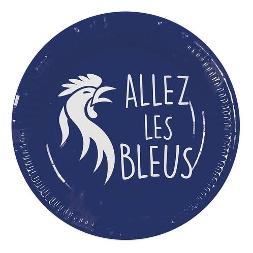 Borden Allez Les Bleus 23cm 8st, Hobby en Vrije tijd, Feestartikelen, Nieuw, Verzenden
