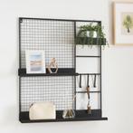 [en.casa] Wandrek Westre metaal 70x60x11 cm zwart, Huis en Inrichting, Woonaccessoires | Wandplanken en Boekenplanken, Verzenden