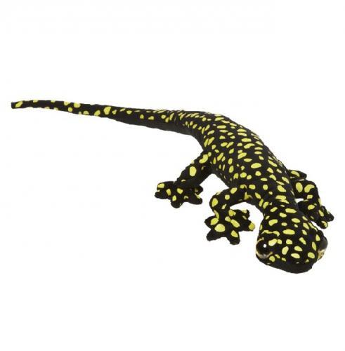 Pluche gekko zwart met geel 62 cm - Knuffel reptielen, Kinderen en Baby's, Speelgoed | Knuffels en Pluche, Ophalen of Verzenden