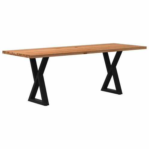 vidaXL Eettafel rechthoekig 220x80x74 cm massief eikenhout, Huis en Inrichting, Tafels | Eettafels, Nieuw, Verzenden