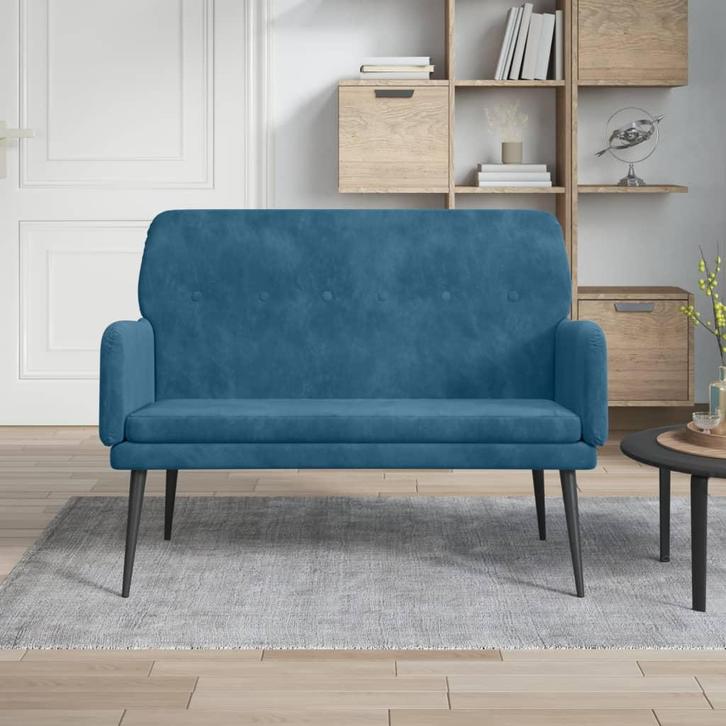 vidaXL Bankje 108x79x79 cm fluweel blauw, Huis en Inrichting, Banken | Bankstellen, Nieuw, Minder dan 150 cm, Stof, Verzenden