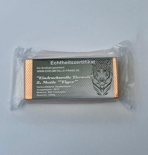 1 kilogramme Cuivre Tiger .999 - Edelmetalle - Germany -, Postzegels en Munten, Edelmetalen en Baren