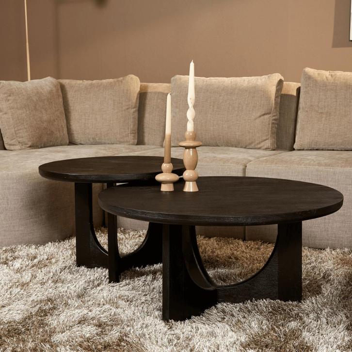 Salontafel Guus | Zwart | 80 cm, Huis en Inrichting, Tafels | Salontafels, Nieuw, Ophalen of Verzenden