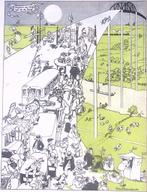 Spotprent over tolheffing op de bruggen (lijst optie), Antiek en Kunst, Kunst | Litho's en Zeefdrukken, Verzenden